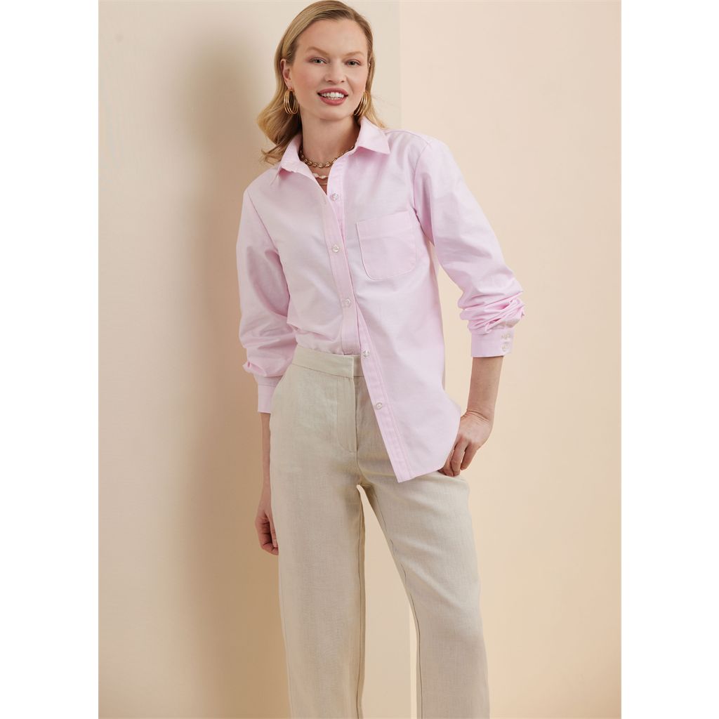 Simplicity Sewing Pattern S3136 Misses and Womens Button Up Shirt 3136 Image 4 From Patternsandplains.com