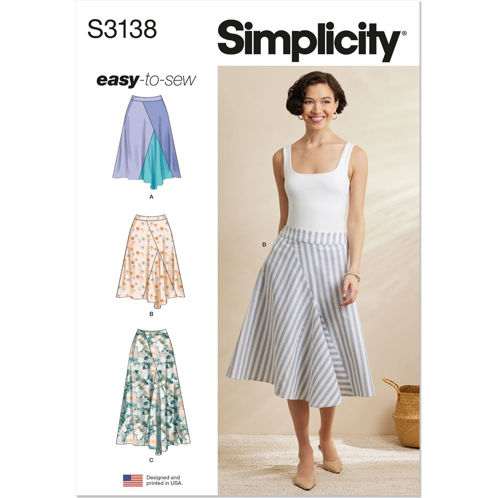Simplicity Sewing Pattern S3138 Misses Godet Skirt in Two Lengths 3138 Image 1 From Patternsandplains.com