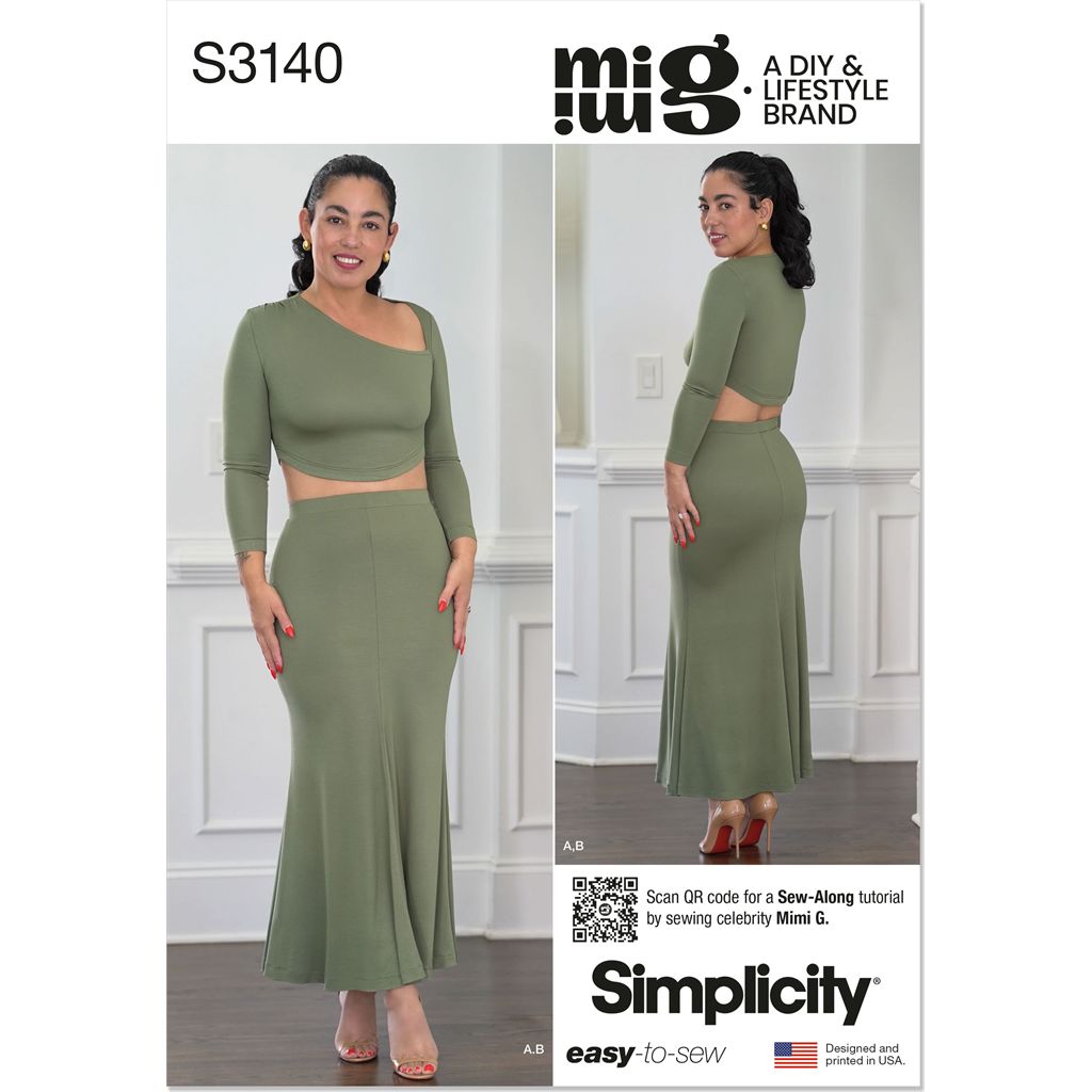 Simplicity Sewing Pattern S3140 Misses Knit Top and Skirt by Mimi G Style 3140 Image 1 From Patternsandplains.com
