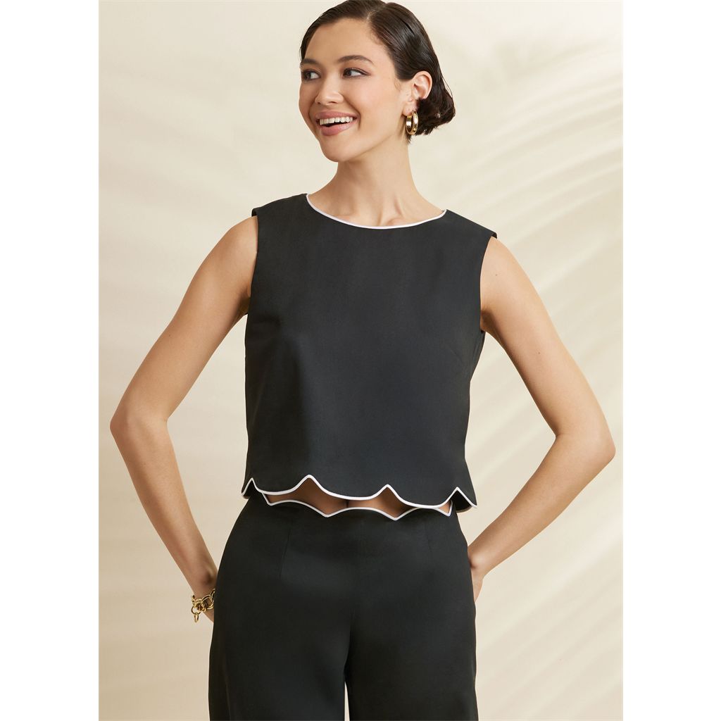 Simplicity Sewing Pattern S3141 Misses Scalloped Tops Shorts and Pants 3141 Image 2 From Patternsandplains.com