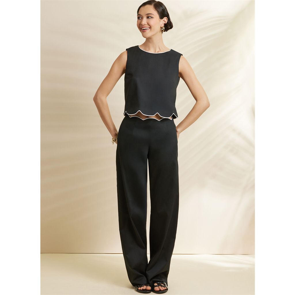 Simplicity Sewing Pattern S3141 Misses Scalloped Tops Shorts and Pants 3141 Image 7 From Patternsandplains.com