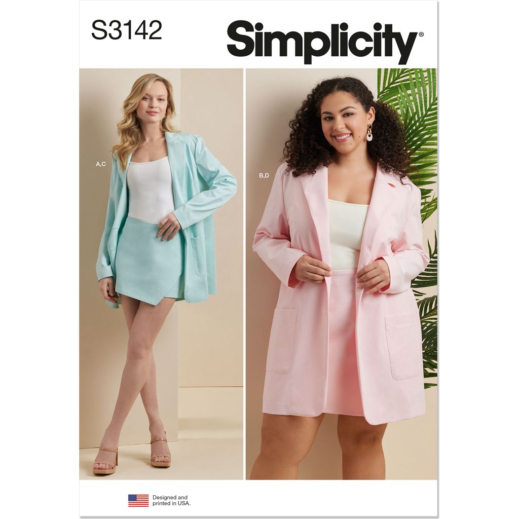 Simplicity Sewing Pattern S3142 Misses and Womens Blazer and Skorts 3142 Image 1 From Patternsandplains.com