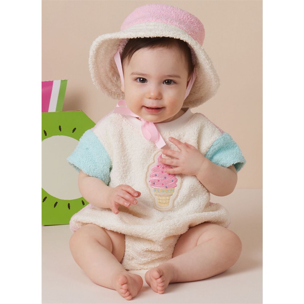 Simplicity Sewing Pattern S3144 Babies Contrast Bodysuit and Bucket Hat 3144 Image 2 From Patternsandplains.com