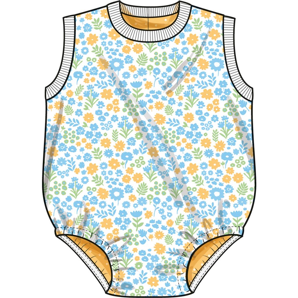 Simplicity Sewing Pattern S3144 Babies Contrast Bodysuit and Bucket Hat 3144 Image 3 From Patternsandplains.com