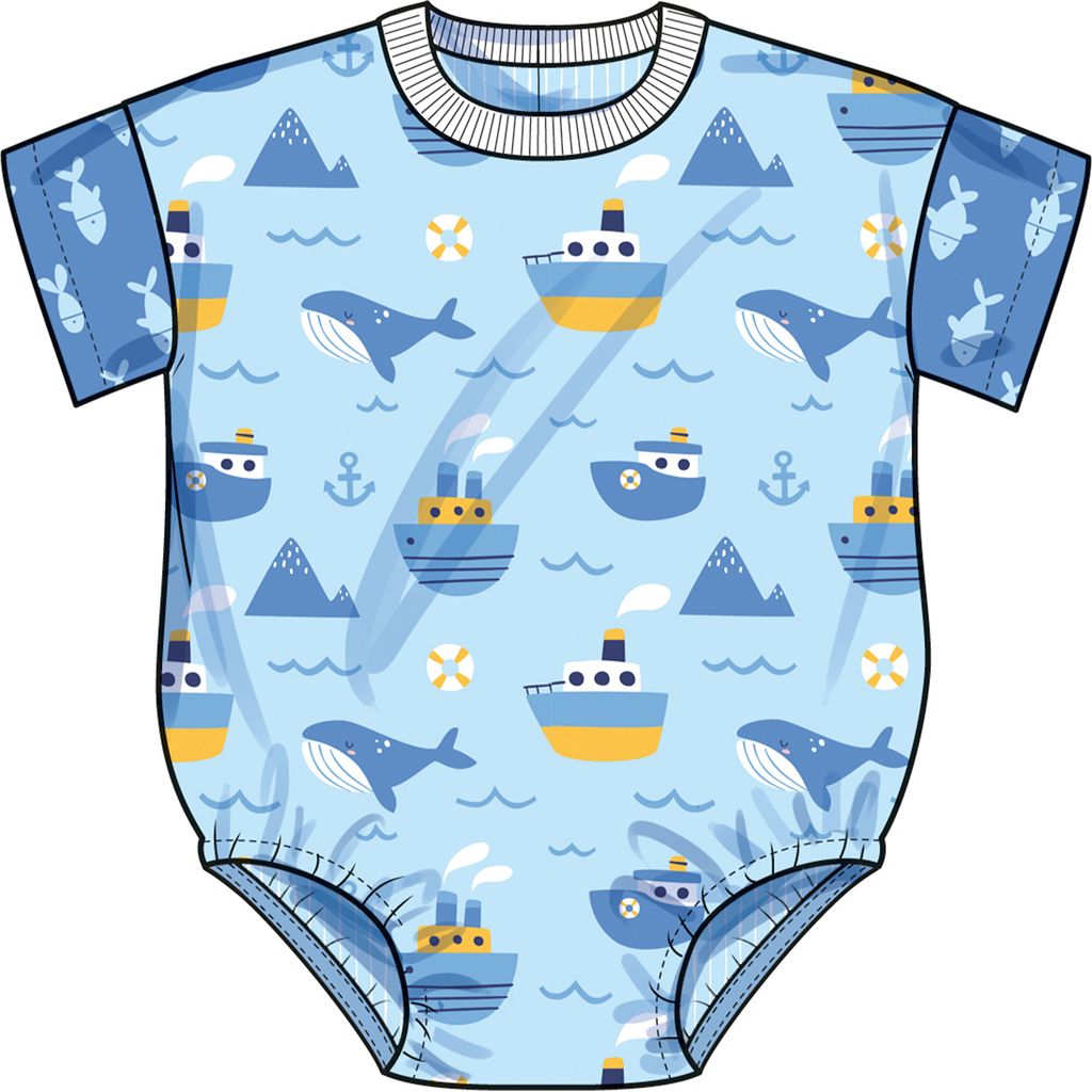 Simplicity Sewing Pattern S3144 Babies Contrast Bodysuit and Bucket Hat 3144 Image 4 From Patternsandplains.com