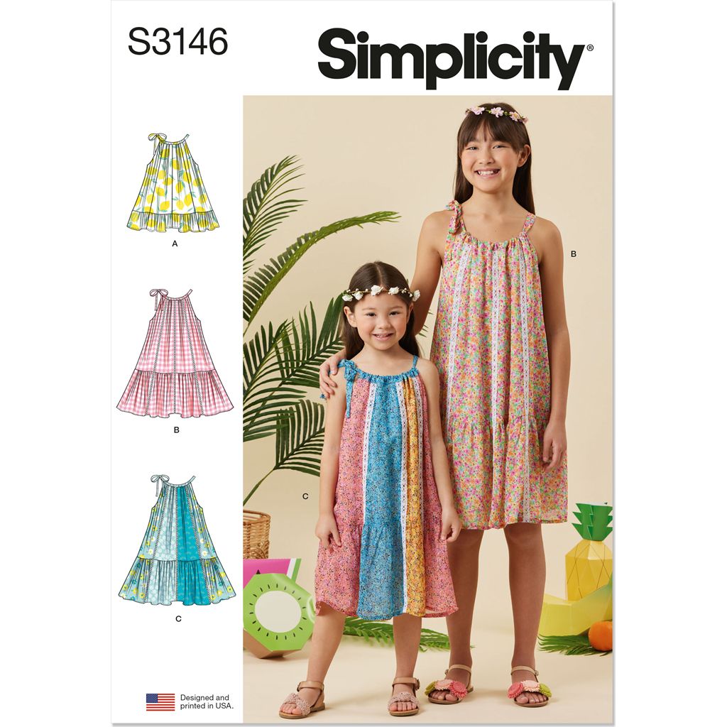 Simplicity Sewing Pattern S3146 Childrens and Girls Dresses 3146 Image 1 From Patternsandplains.com