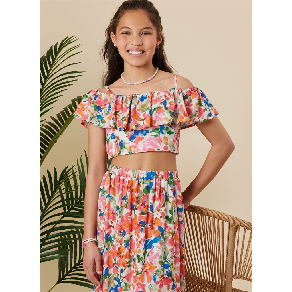 Simplicity Sewing Pattern S3148 Girls Ruffle Top and Skirt 3148 Image 2 From Patternsandplains.com