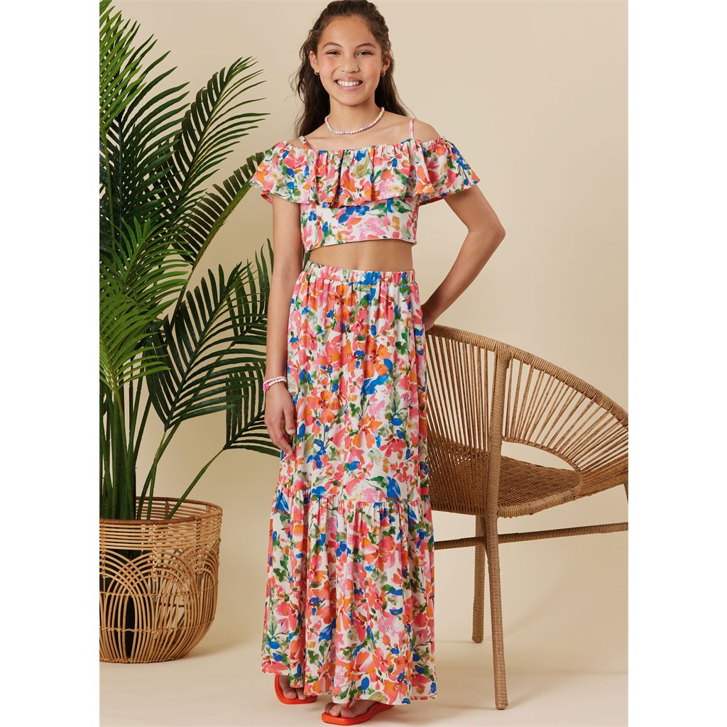 Simplicity Sewing Pattern S3148 Girls Ruffle Top and Skirt 3148 Image 7 From Patternsandplains.com