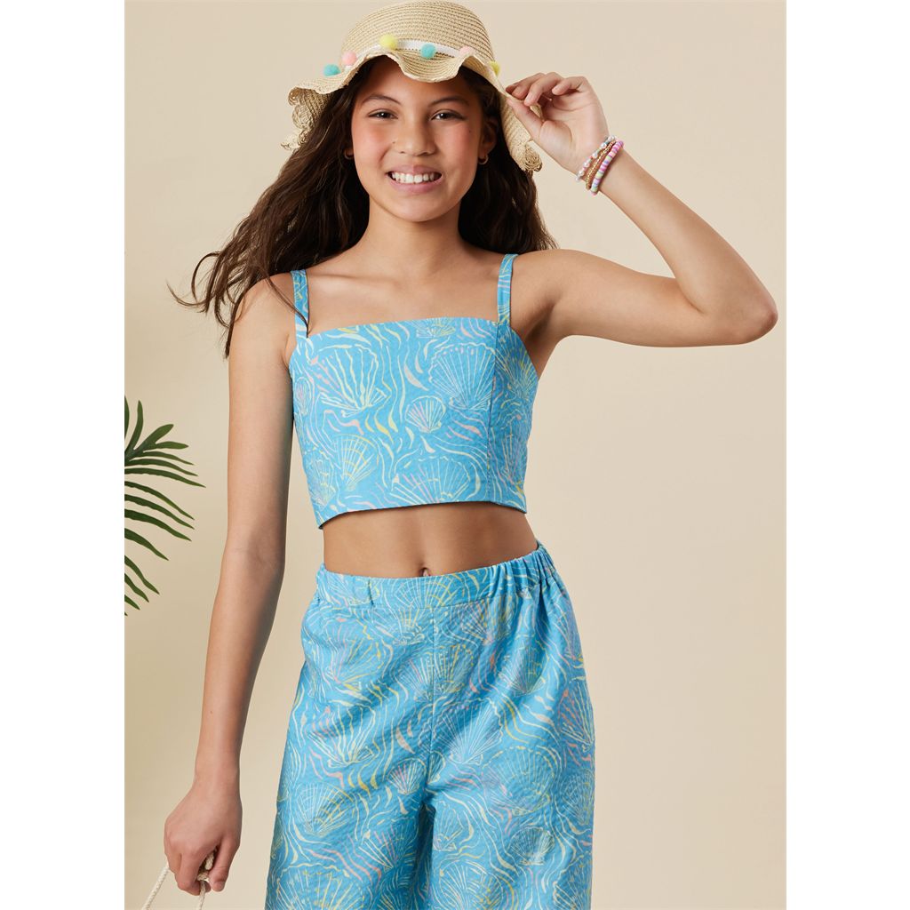 Simplicity Sewing Pattern S3149 Girls Top Shorts and Pants 3149 Image 2 From Patternsandplains.com