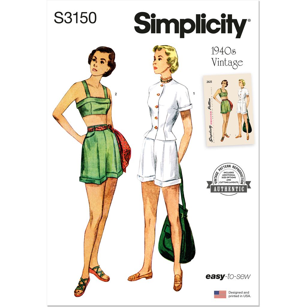 Simplicity Sewing Pattern S3150 Misses Jacket Bra and Shorts 3150 Image 1 From Patternsandplains.com
