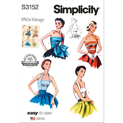 Simplicity Sewing Pattern S3152 Misses Halter and Strapless Bodice 3152 Image 1 From Patternsandplains.com