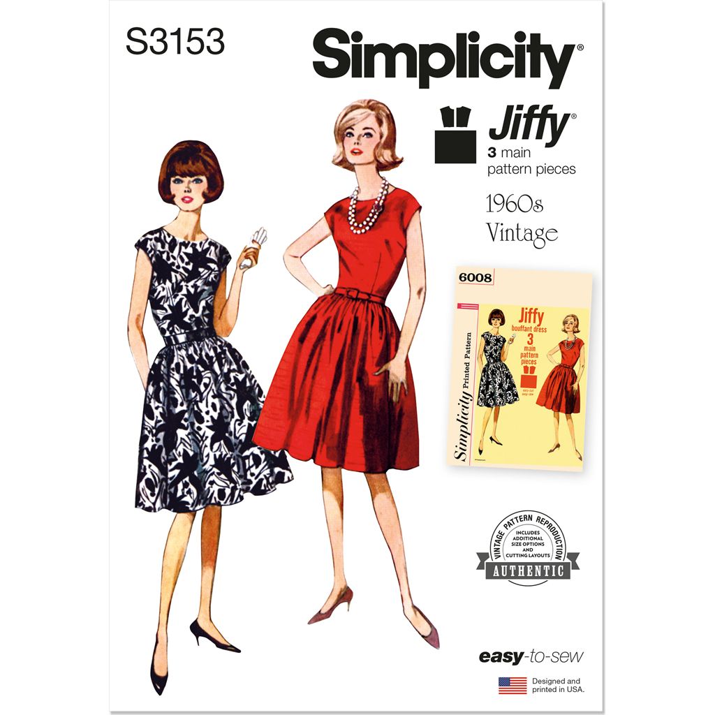 Simplicity Sewing Pattern S3153 Misses One Piece Jiffy Dress 3153 Image 1 From Patternsandplains.com
