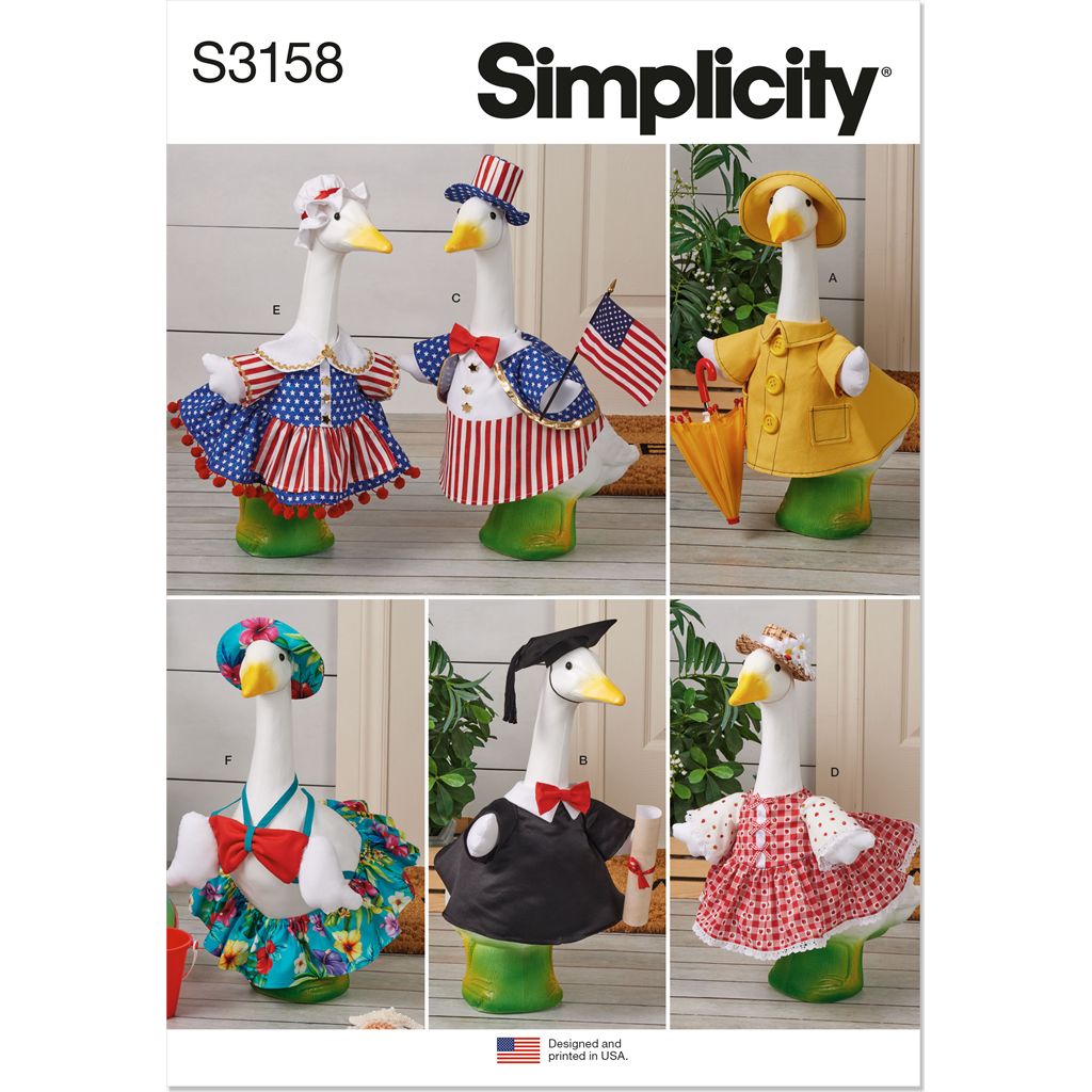 Simplicity Sewing Pattern S3158 Clothes for Porch and Lawn Geese 3158 Image 1 From Patternsandplains.com