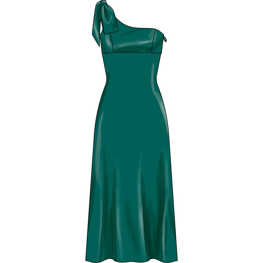 Simplicity Sewing Pattern S3165 Misses One Shoulder Dress in Three Lengths 3165 Image 4 From Patternsandplains.com