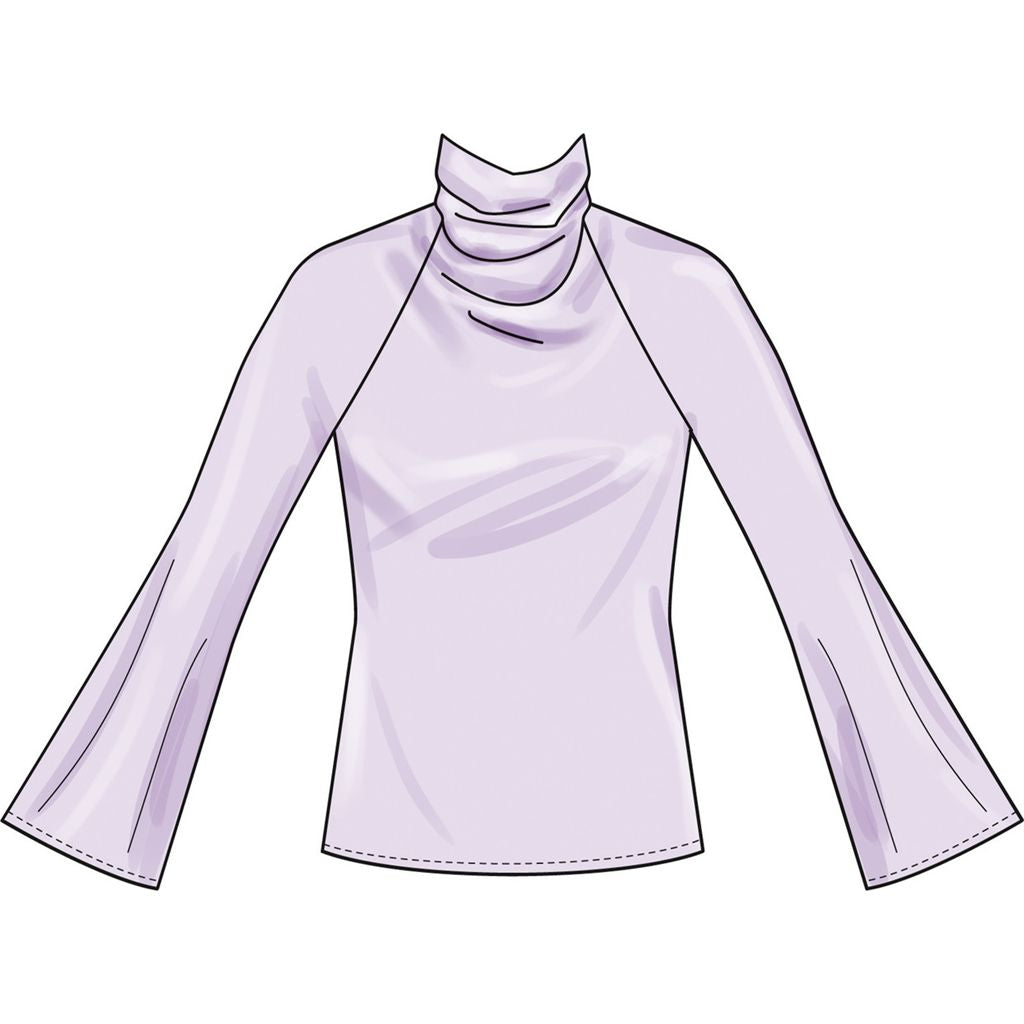 Simplicity Sewing Pattern S3166 Misses Cowl Neck Top with Sleeve Variations 3166 Image 5 From Patternsandplains.com