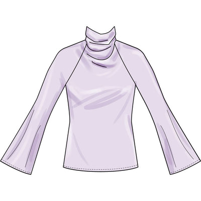 Simplicity Sewing Pattern S3166 Misses Cowl Neck Top with Sleeve Variations 3166 Image 5 From Patternsandplains.com