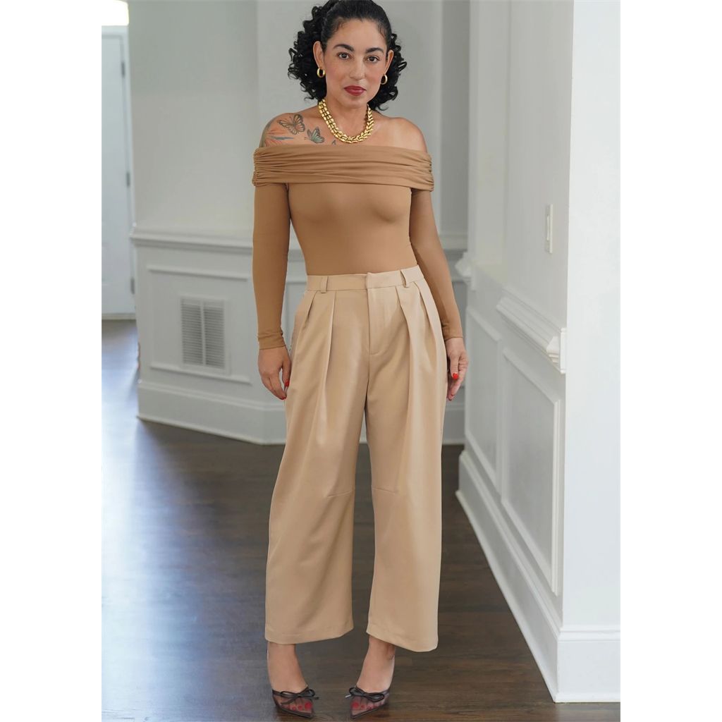 Simplicity Sewing Pattern S3167 Misses Off The Shoulder Knit Top and Woven Trousers by Mimi G Style 3167 Image 4 From Patternsandplains.com