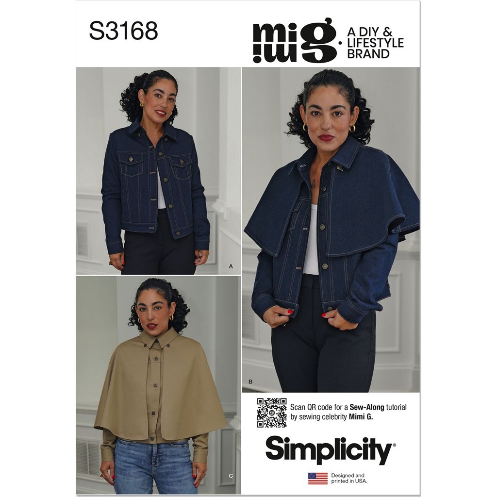 Simplicity Sewing Pattern S3168 Misses Jacket with Detachable Capelet in Two Lengths by Mimi G Style 3168 Image 1 From Patternsandplains.com