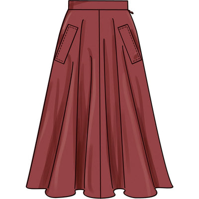 Simplicity Sewing Pattern S3169 Misses and Womens Full Skirt with Pocket Variations 3169 Image 4 From Patternsandplains.com
