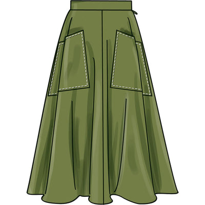 Simplicity Sewing Pattern S3169 Misses and Womens Full Skirt with Pocket Variations 3169 Image 5 From Patternsandplains.com