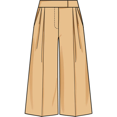 Simplicity Sewing Pattern S3170 Misses Wide Leg Pleated Pants with Length and Waistband Variations 3170 Image 3 From Patternsandplains.com