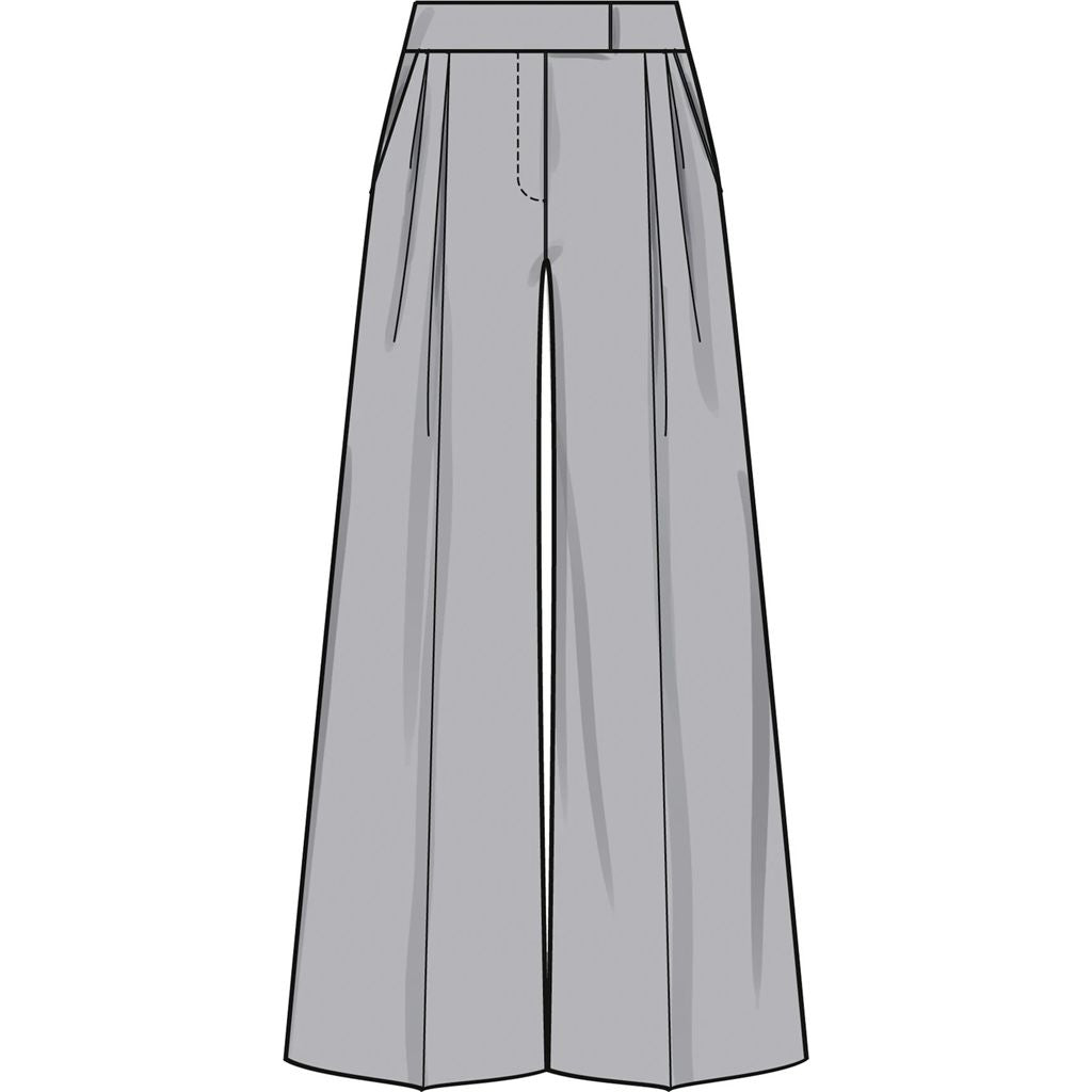 Simplicity Sewing Pattern S3170 Misses Wide Leg Pleated Pants with Length and Waistband Variations 3170 Image 4 From Patternsandplains.com