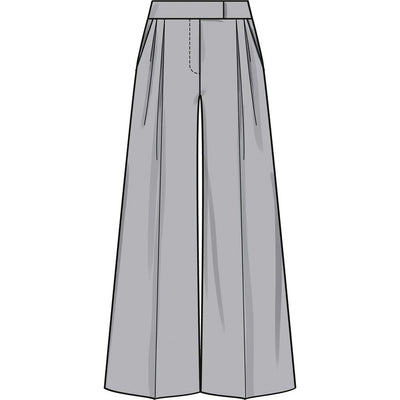Simplicity Sewing Pattern S3170 Misses Wide Leg Pleated Pants with Length and Waistband Variations 3170 Image 4 From Patternsandplains.com