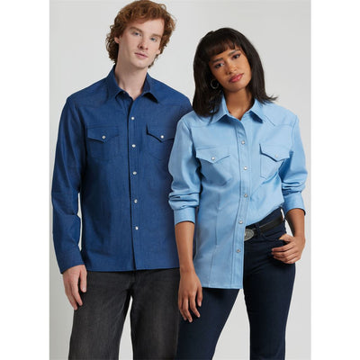 Simplicity Sewing Pattern S3171 Unisex Western Style Shirt 3171 Image 2 From Patternsandplains.com