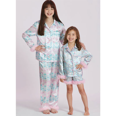 Simplicity Sewing Pattern S3176 Childrens and Girls Lounge Shirt Shorts and Pants 3176 Image 2 From Patternsandplains.com