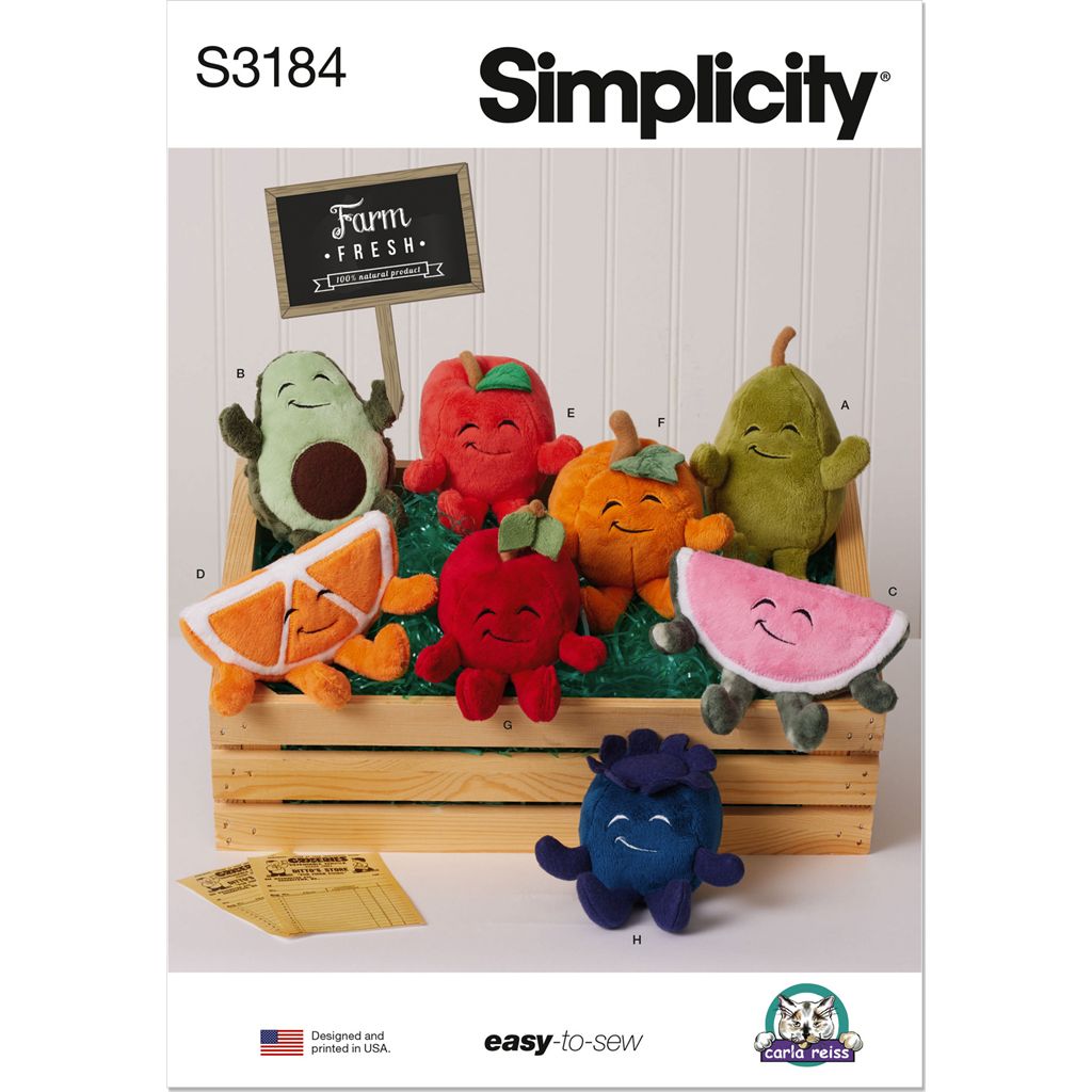 Simplicity Sewing Pattern S3184 Fruit Plushies 3184 Image 1 From Patternsandplains.com