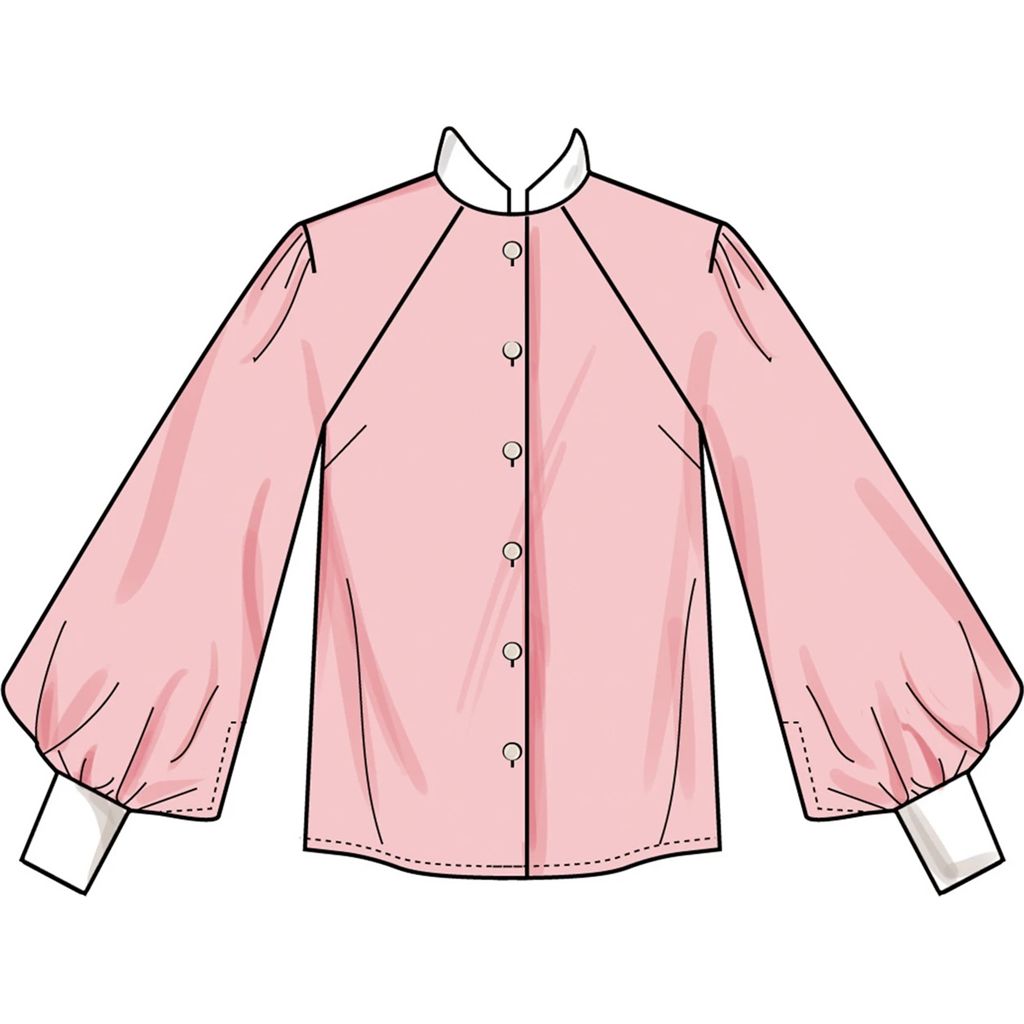 Simplicity Sewing Pattern S3195 Misses Blouse with Detachable Tie and Sleeve Variations 3195 Image 5 From Patternsandplains.com