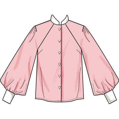 Simplicity Sewing Pattern S3195 Misses Blouse with Detachable Tie and Sleeve Variations 3195 Image 5 From Patternsandplains.com