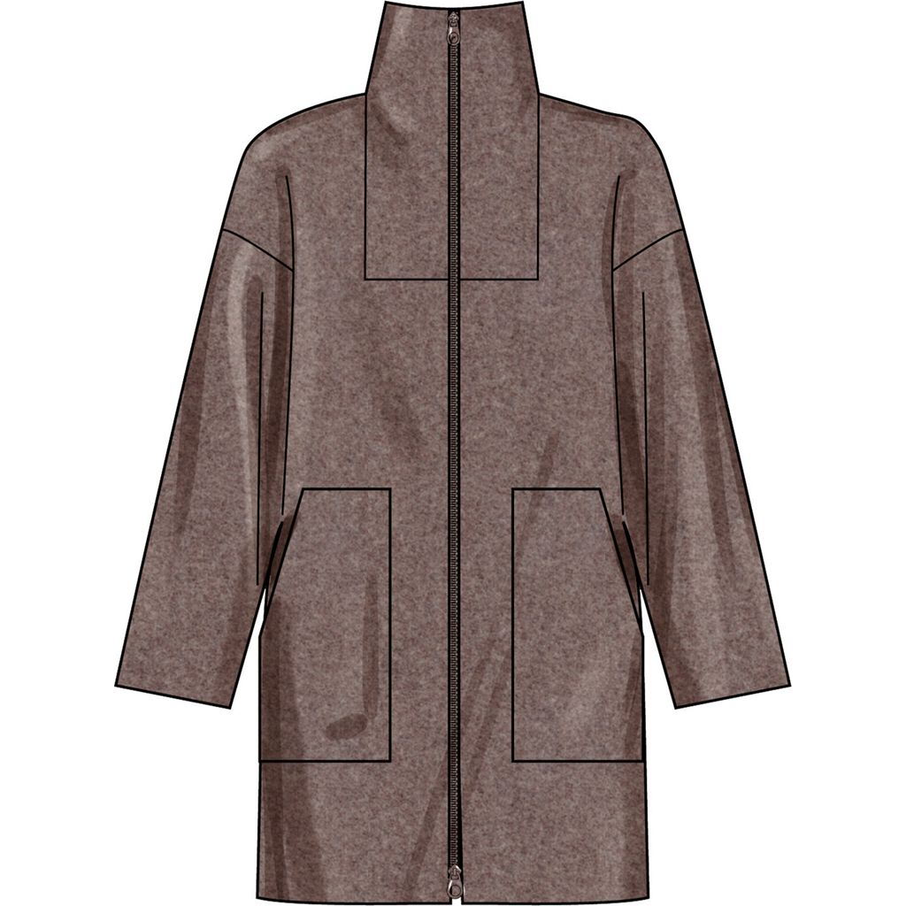 Simplicity Sewing Pattern S3196 Misses High Collar Coat in Three Lengths 3196 Image 4 From Patternsandplains.com