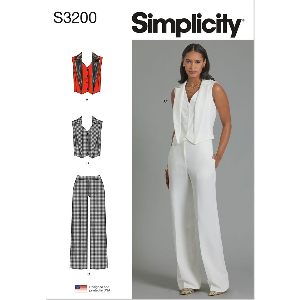 Simplicity Sewing Pattern S3200 Misses Vest and Pants 3200 Image 1 From Patternsandplains.com