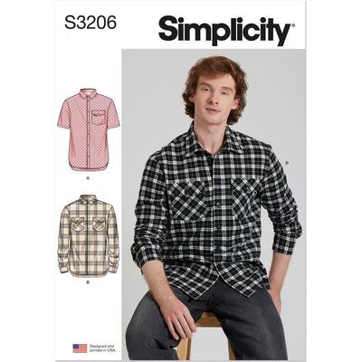 Simplicity Sewing Pattern S3206 Mens Shirt 3206 Image 1 From Patternsandplains.com