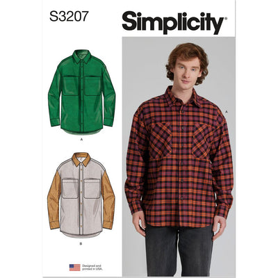 Simplicity Sewing Pattern S3207 Mens Oversized Shirt 3207 Image 1 From Patternsandplains.com