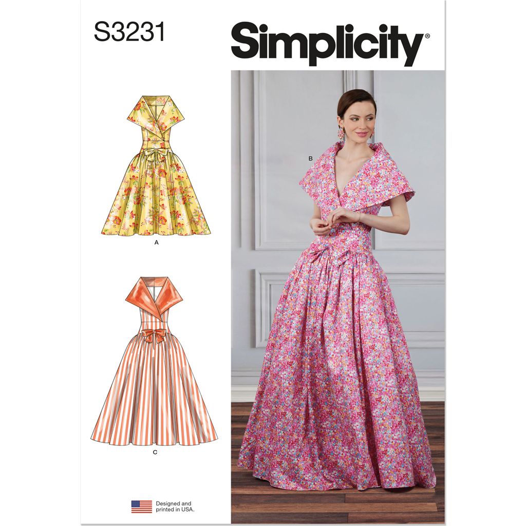 Simplicity Sewing Pattern S3231 Misses Drop Waist Dress in Two Lengths 3231 Image 1 From Patternsandplains.com