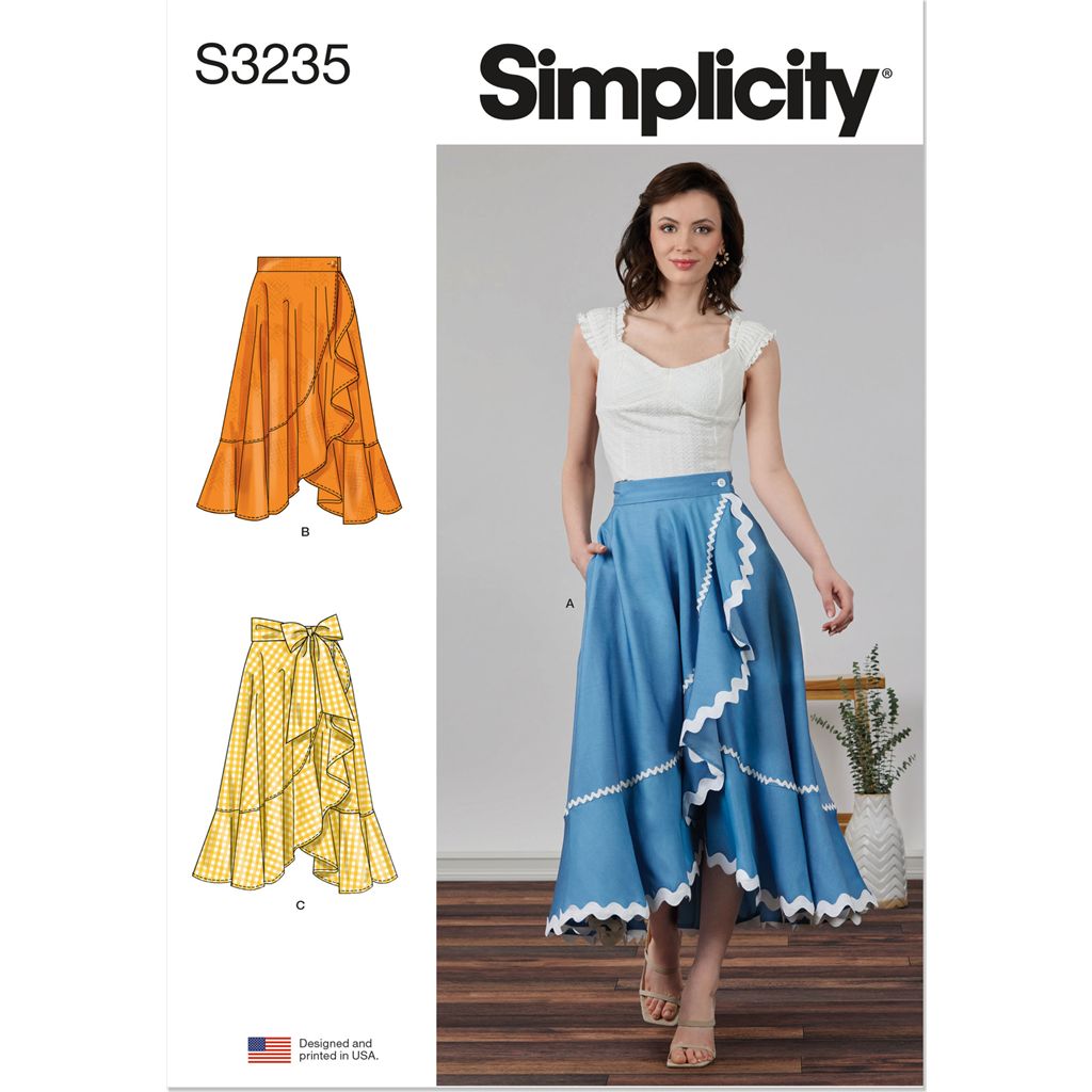 Simplicity Sewing Pattern S3235 Misses Wrap Midi Skirt 3235 Image 1 From Patternsandplains.com
