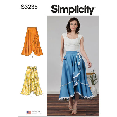 Simplicity Sewing Pattern S3235 Misses Wrap Midi Skirt 3235 Image 1 From Patternsandplains.com
