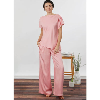 Simplicity Sewing Pattern S3239 Misses and Womens Draped Asymmetrical Top and Pull On Pants 3239 Image 5 From Patternsandplains.com
