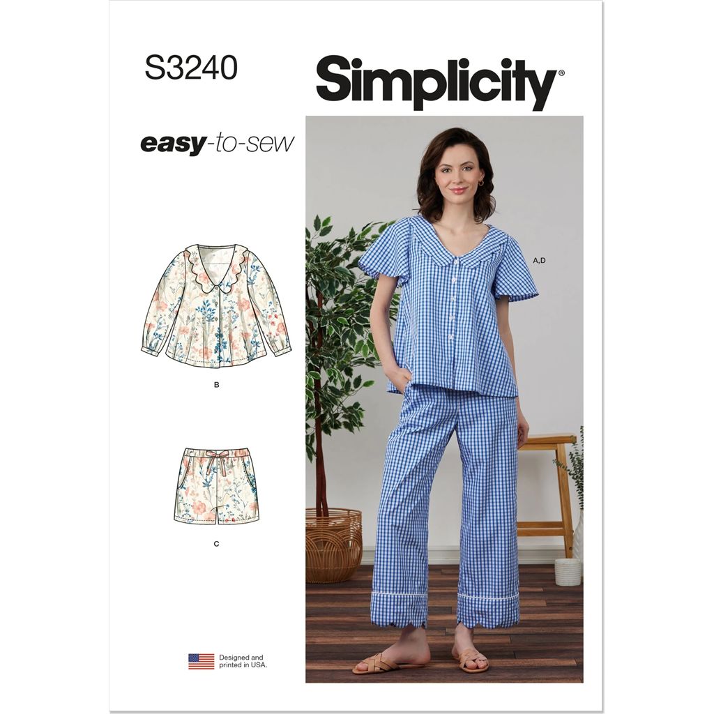 Simplicity Sewing Pattern S3240 Misses Sleep Set 3240 Image 1 From Patternsandplains.com