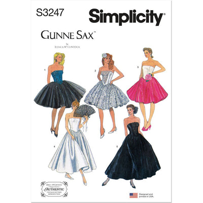 Simplicity Sewing Pattern S3247 1980s Misses and Miss Petite Dresses Gunne Sax by Jessica McClintock 3247 Image 1 From Patternsandplains.com