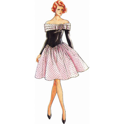 Simplicity Sewing Pattern S3248 1990s Misses and Miss Petite Dress in Two Lengths by Jessica McClintock 3248 Image 4 From Patternsandplains.com
