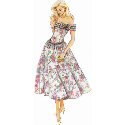 Simplicity Sewing Pattern S3248 1990s Misses and Miss Petite Dress in Two Lengths by Jessica McClintock 3248 Image 5 From Patternsandplains.com