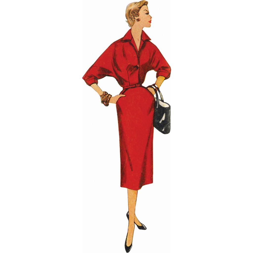 Simplicity Sewing Pattern S3251 1950s Misses Dolman Sleeve Dress 3251 Image 2 From Patternsandplains.com