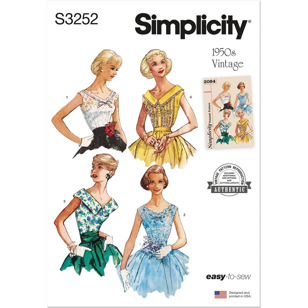 Simplicity Sewing Pattern S3252 1950s Misses Blouse 3252 Image 1 From Patternsandplains.com