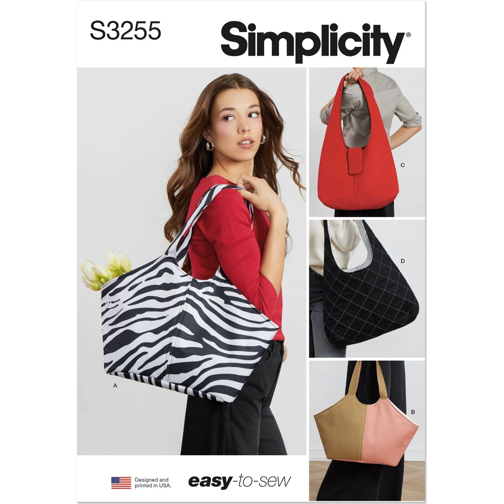Simplicity Sewing Pattern S3255 Slouchy Oversized Totes 3255 Image 1 From Patternsandplains.com