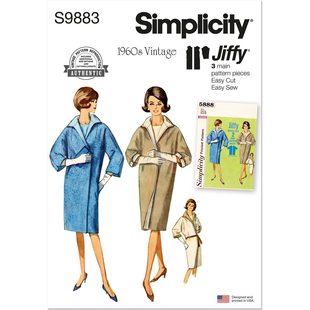 Simplicity Sewing Pattern S9883 Misses Reversible Coat 9883 Image 1 From Patternsandplains.com