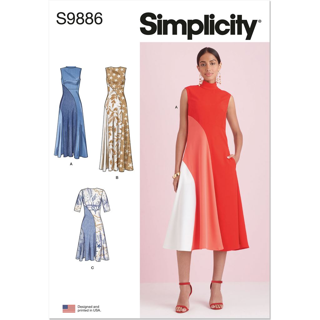 Simplicity Sewing Pattern S9886 Misses Dress with Length Variations 9886 Image 1 From Patternsandplains.com