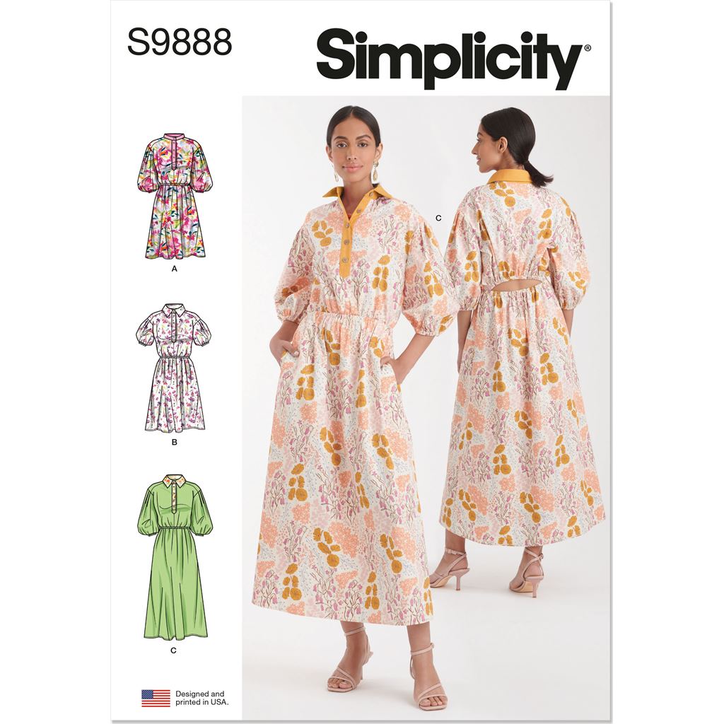 Simplicity Sewing Pattern S9888 Misses Dresses 9888 Image 1 From Patternsandplains.com